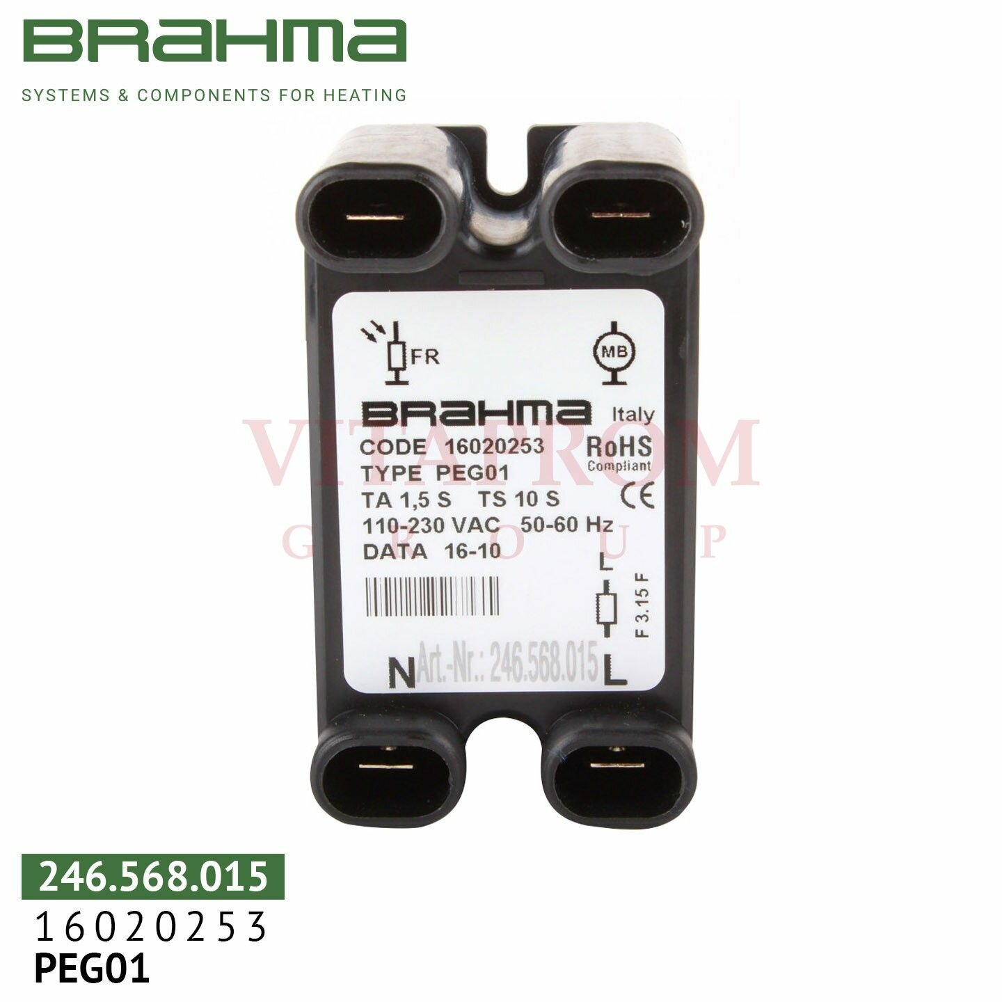 Устройство контроля пламени Brahma PEG01 16020253