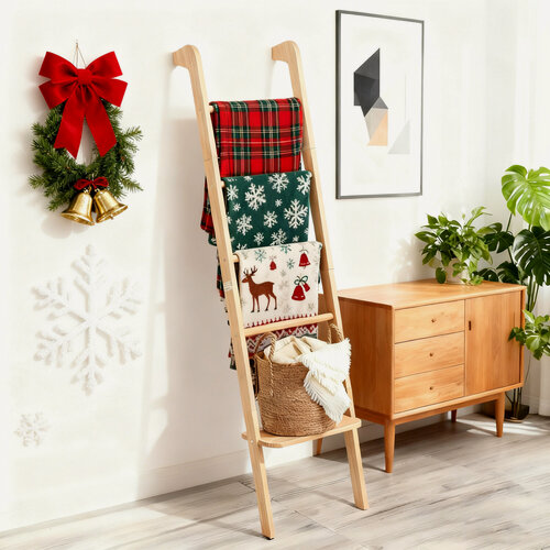 Изображение товара Стеллаж деревянный напольный,5 полки. организация хранения.168х44х22 см.