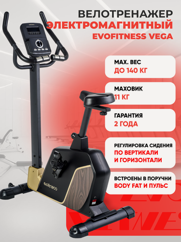 Изображение товара Велотренажер EVO FITNESS Vega, электромагнитный, вертикальный, до 140 кг