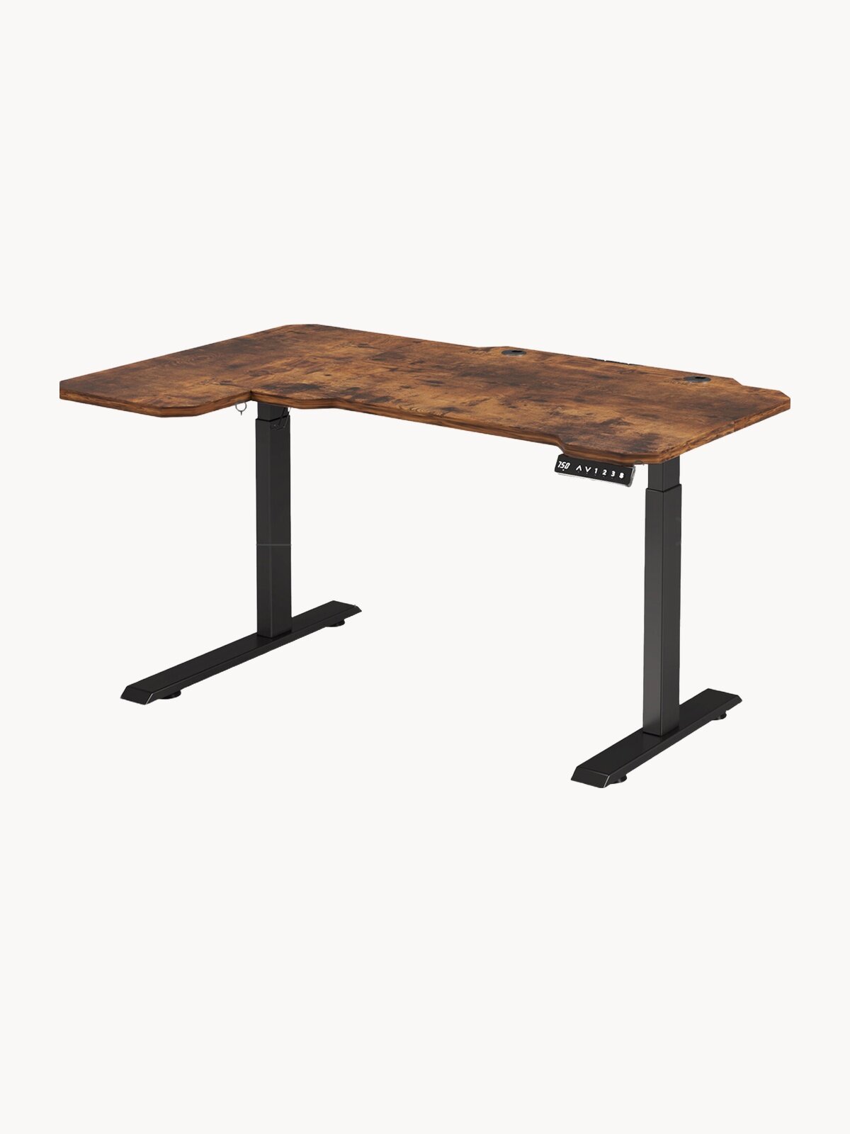 Компьютерный стол, 150 см, 78 см, 71 см, столешница из МДФ, основание из металла, левый угол, регулировка высоты/угловой, коричнево-красный