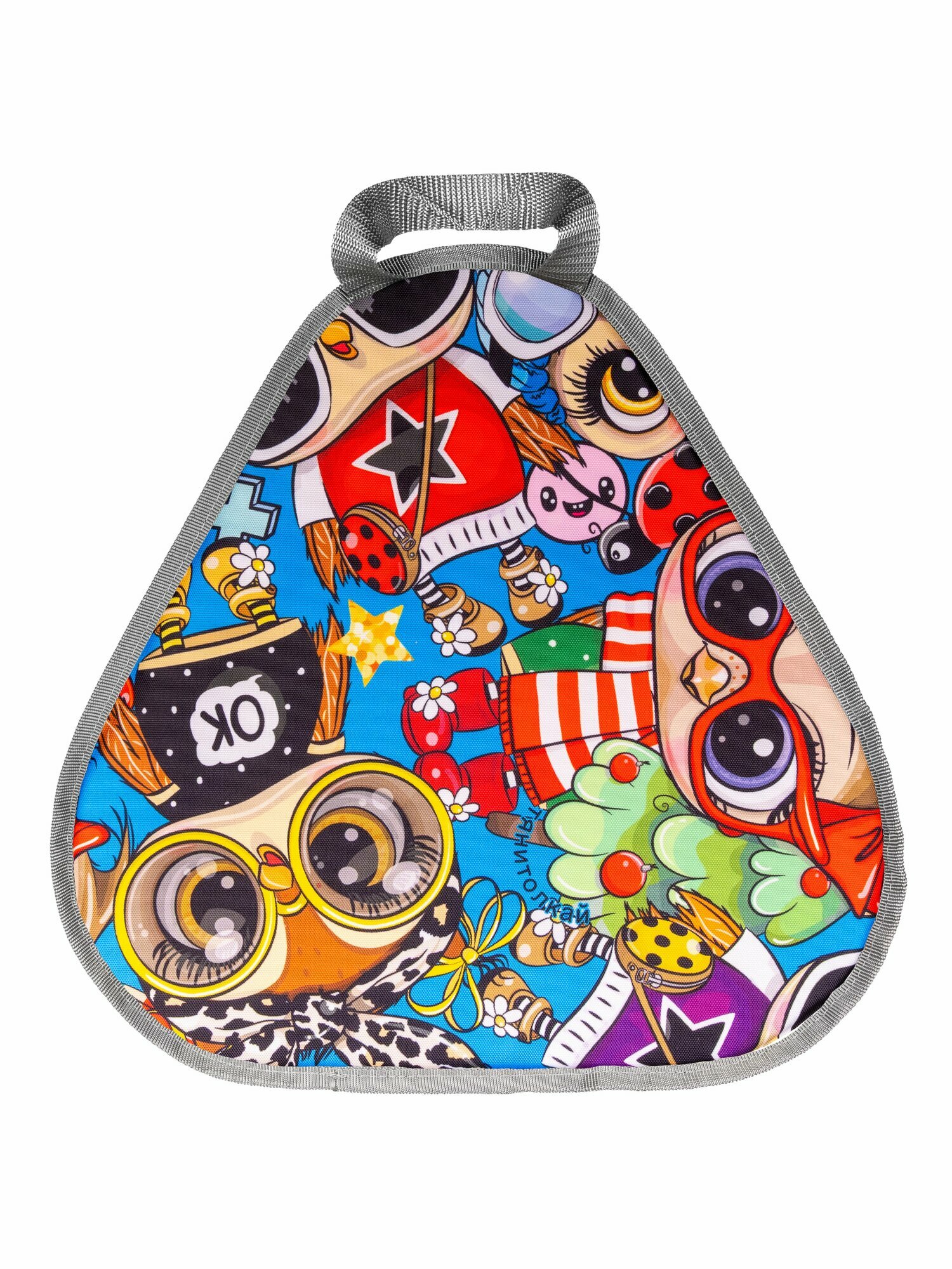 Ледянка мягкая ТяниТолкай детская зимняя с ручками для катания треугольная 41 см Sova голубой