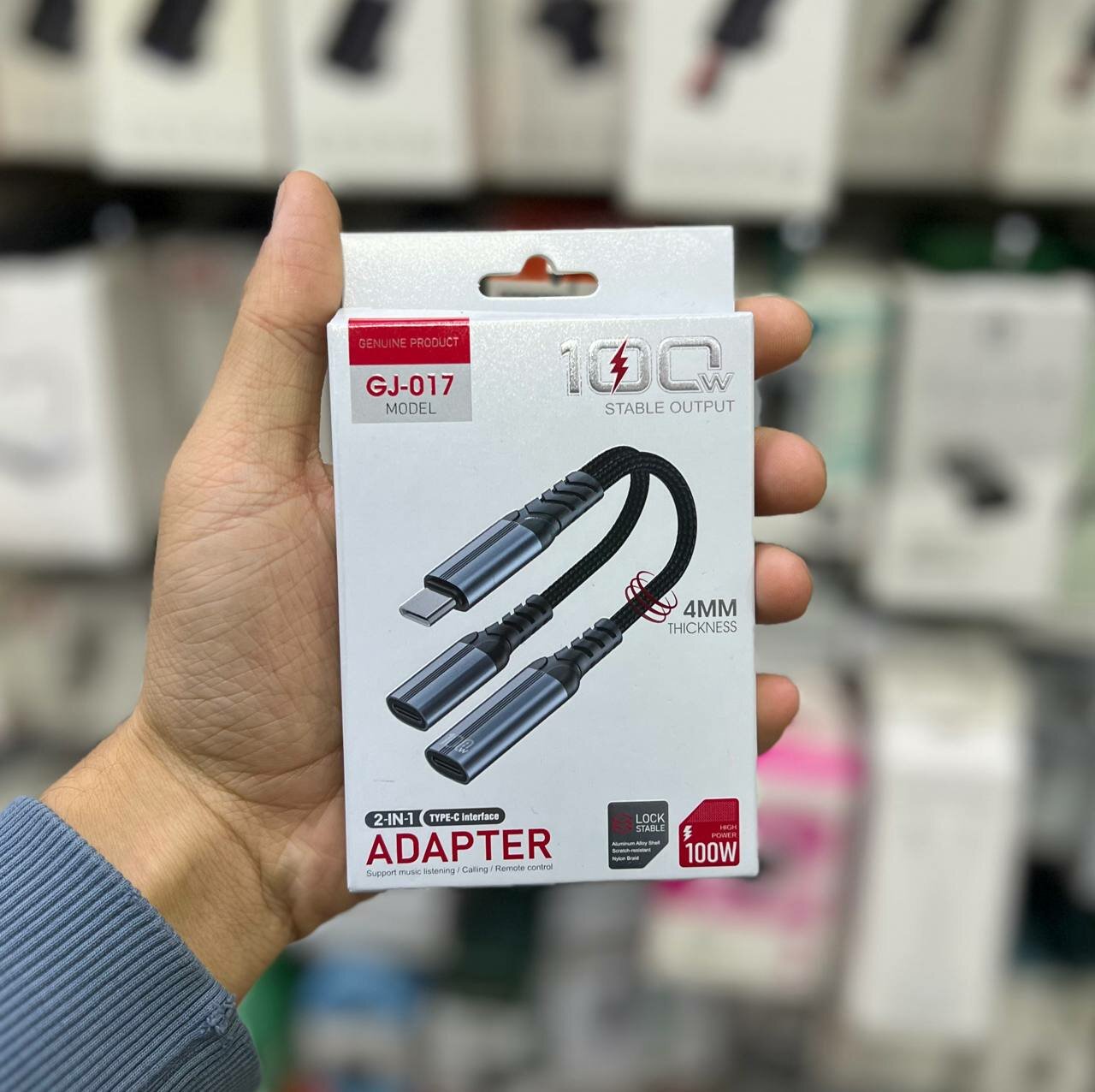 Аудио адаптер USB-C – 2×3.5 мм, 2 в 1, для наушников и микрофона, GJ-015