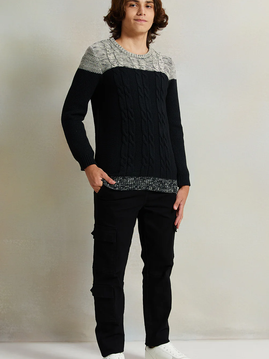 Пуловер REDTAG, размер 15-16 лет, black — фото 1