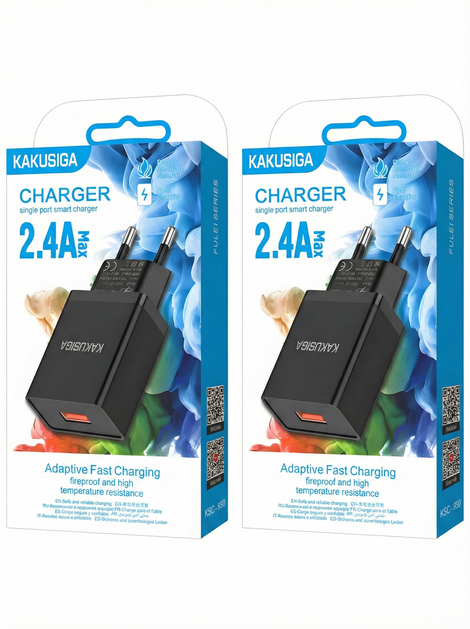 Сетевое зарядное устройство KAKUSIGA KSC-930, универсальный USB-адаптер питания, черный — фото 1