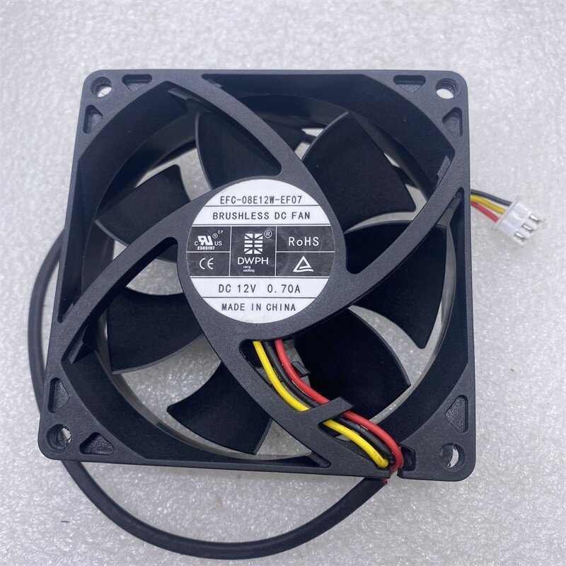 12V DC Вентилятор Модель EFC-08E12W-EF07 с 8mAh Размером Лопастей для Охлаждения Компьютера