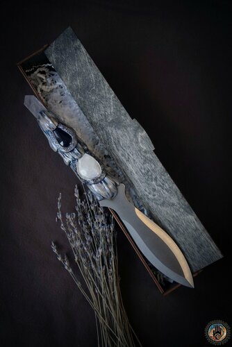 Изображение товара Ритуальный нож-жезл с натуральными камнями "Лунный Свет"