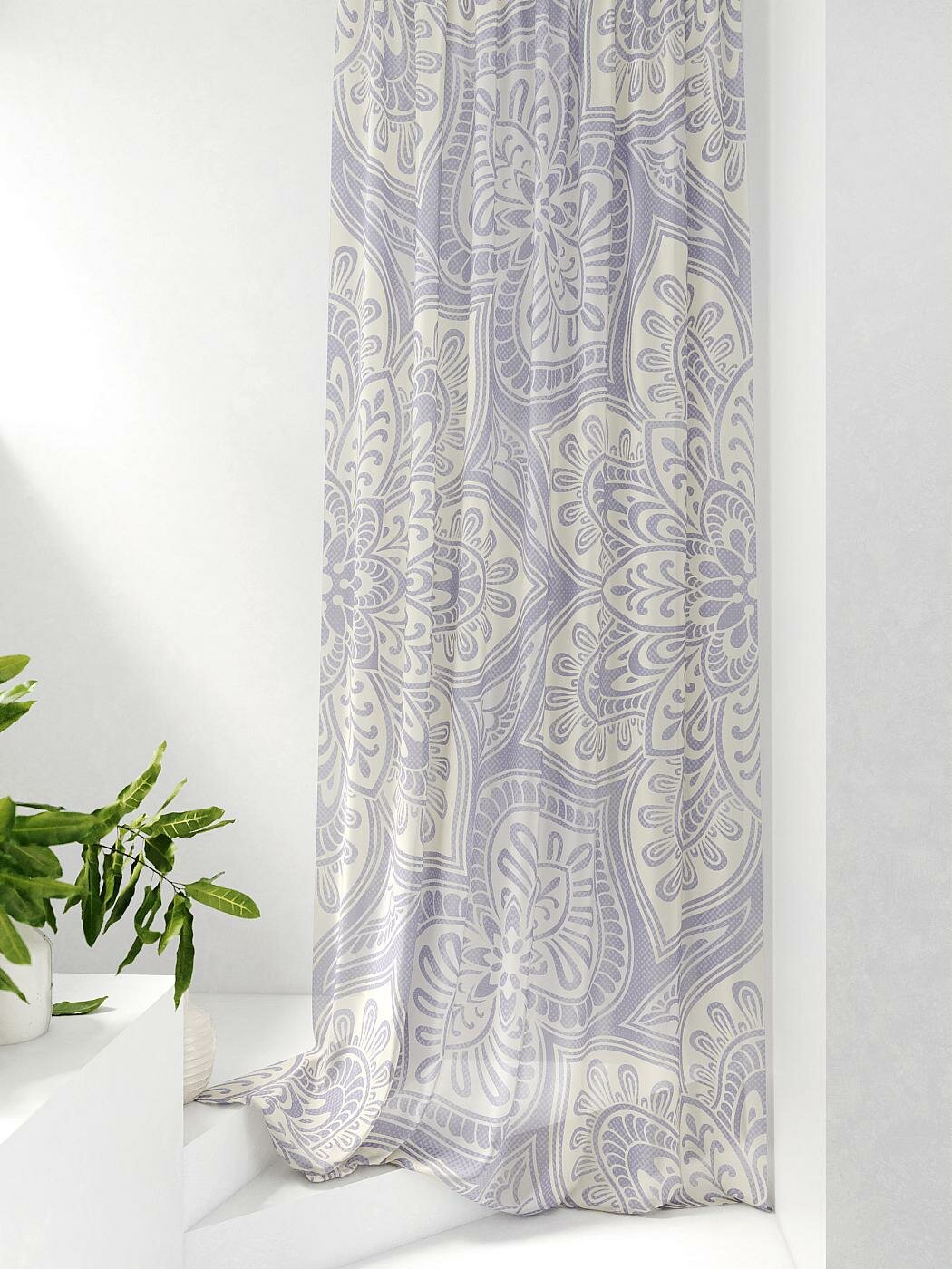 Штора для спальни и гостиной готовая 150x260 см с рисунком (589157-260)
