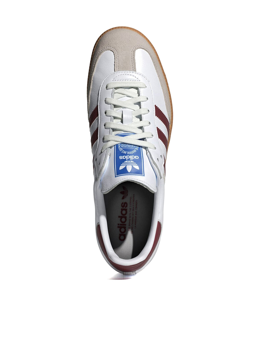 Кеды adidas Originals Samba OG, размер 8,5 UK, Cloud White / Collegiate Burgundy / Gum — фото 1