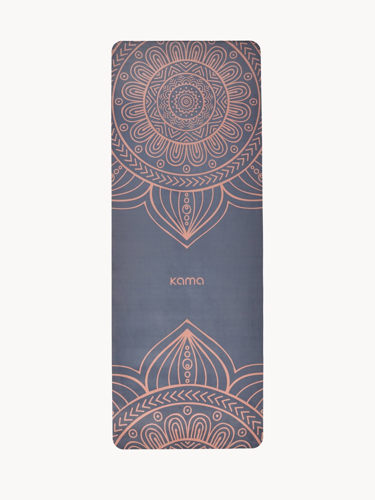 Коврик для йоги спортивный, каучук, микрофибра, сапфировый