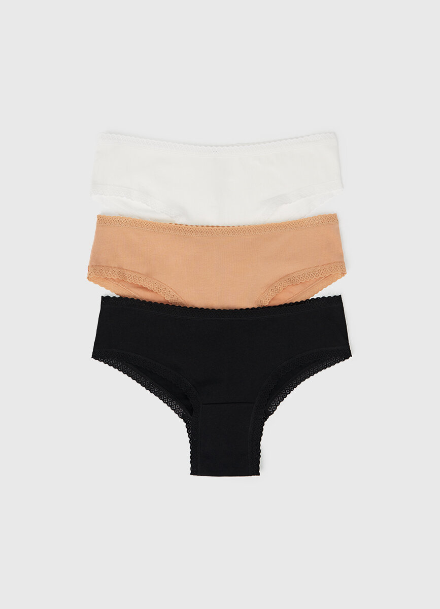 Трусы O'STIN, комплект из 3 шт., размер M, белый