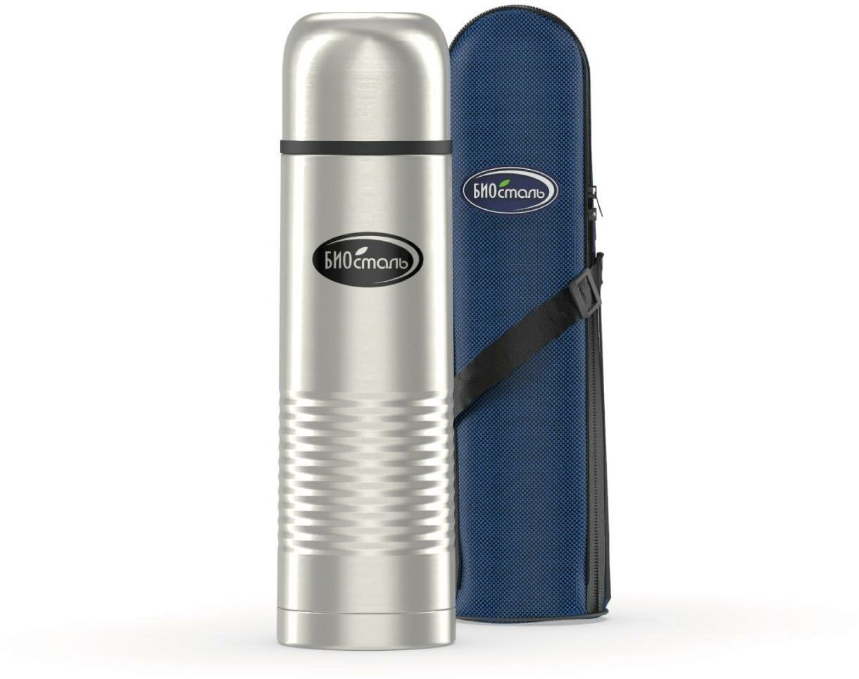 Термос биосталь NB 500 B объем 0 50 л  высота 24 1 см  диаметр 7 см  серебристый серый