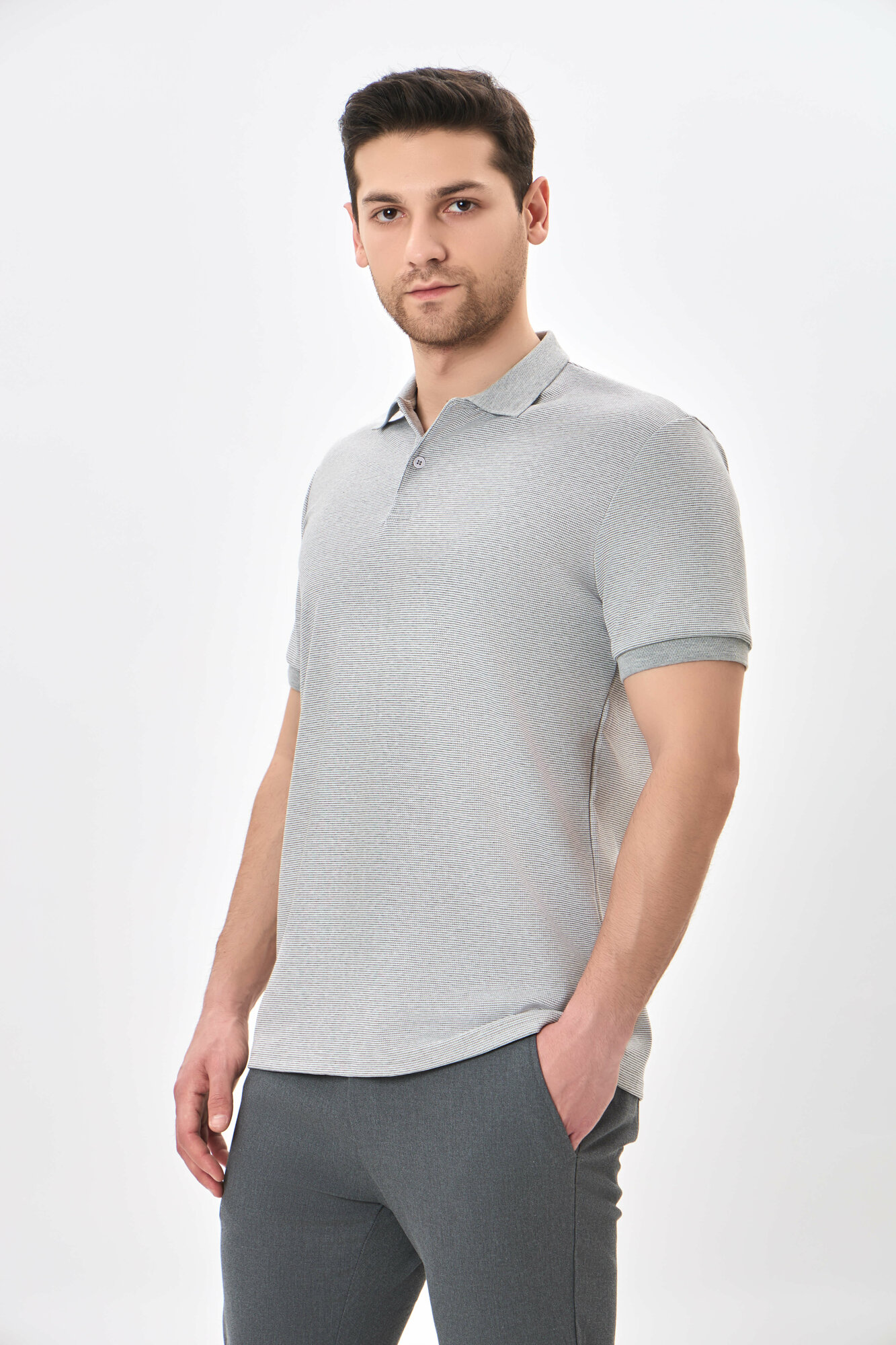 Поло спортивное TERRA PRO, размер M, grey