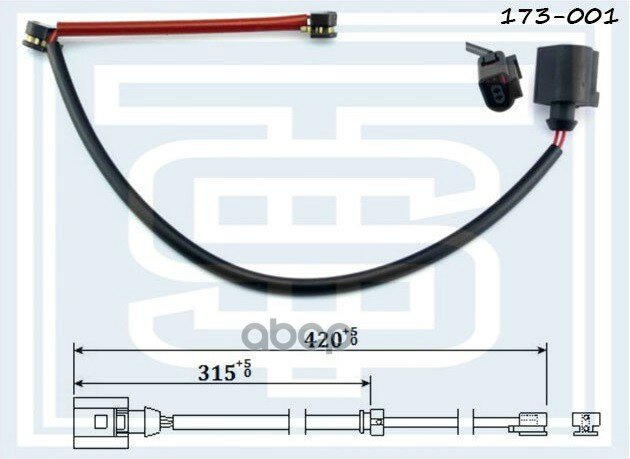 Датчик износа тормозных колодок VW Touareg 03-11 передний (цена за 1 датчик!)/7L0907637 173-001 SEN36500 111585755 11452700.