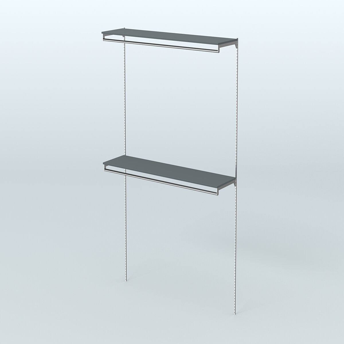 Модульная система Neo Fix №10 с двумя сборными поручнями и полками ДСП 16 мм (1200 мм) Темно-Серый