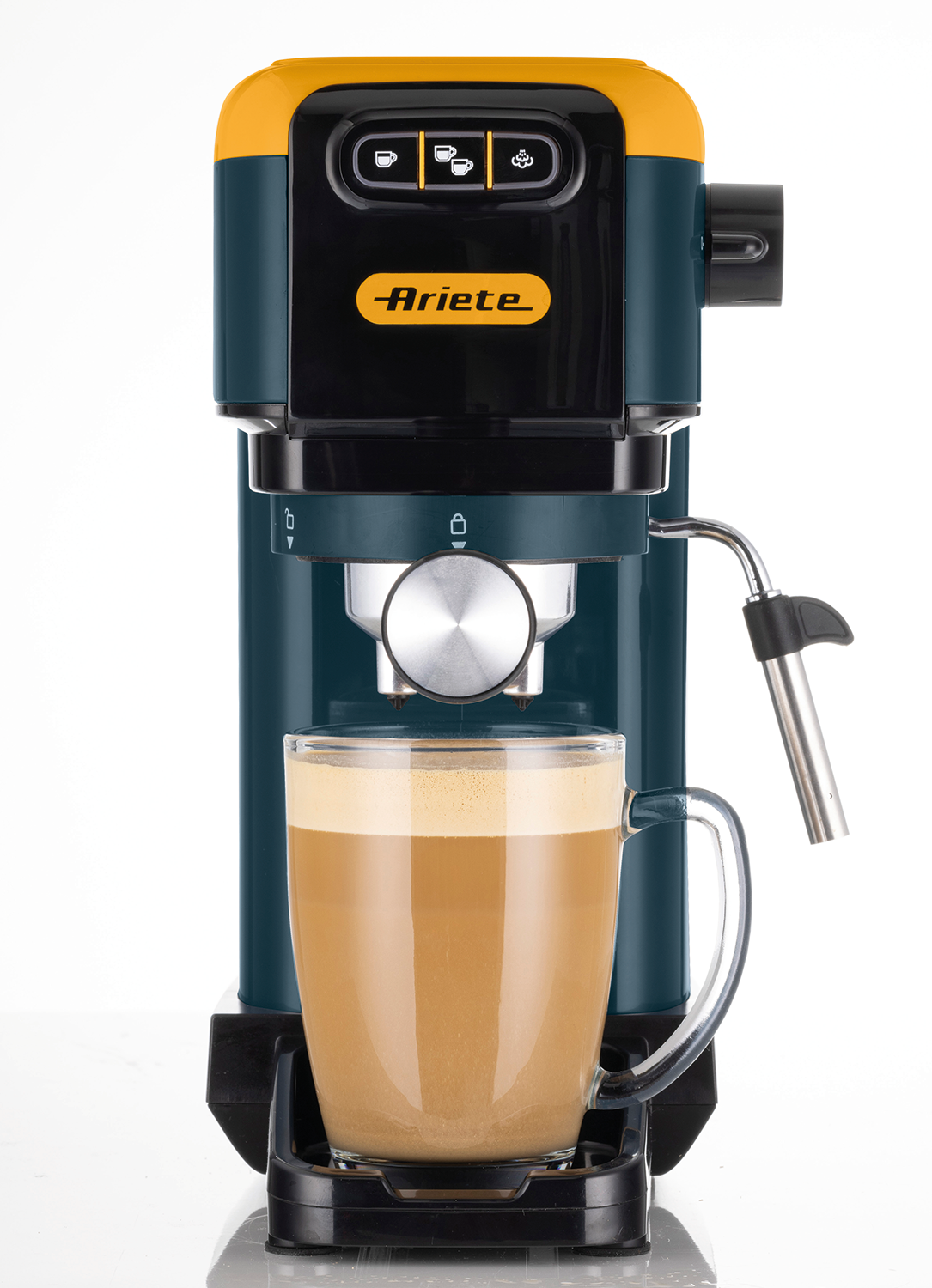 Кофеварка рожковкая Ariete Coffee, манговый желтый, 1300 Вт, 15 бар, ширина 14 см (00M139916AR0) — фото 1