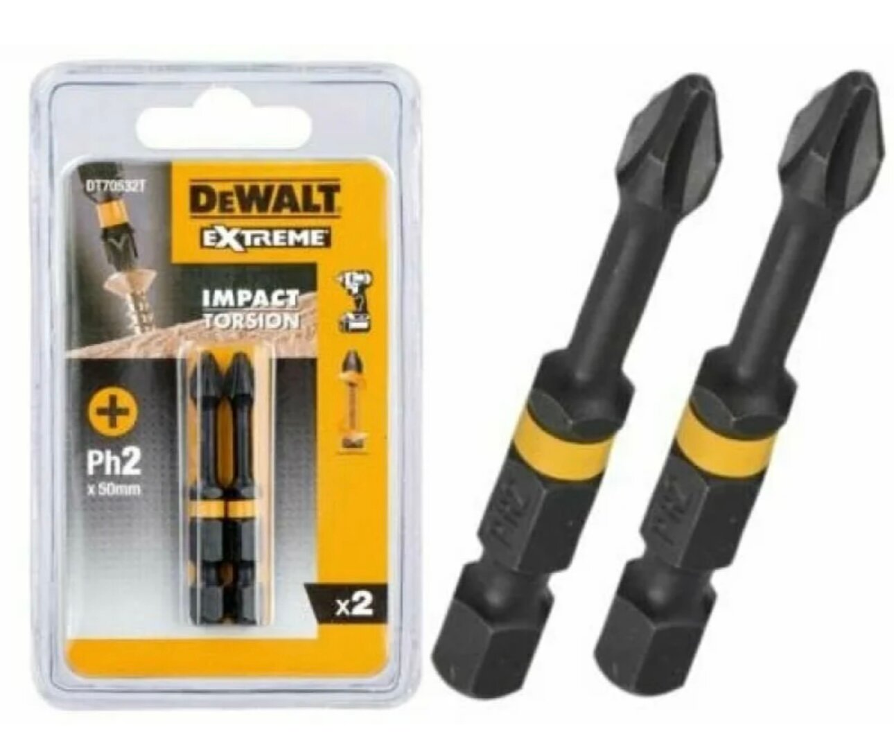 Биты ударные DeWalt Impact Torsion Ph2 50 mm2 шт