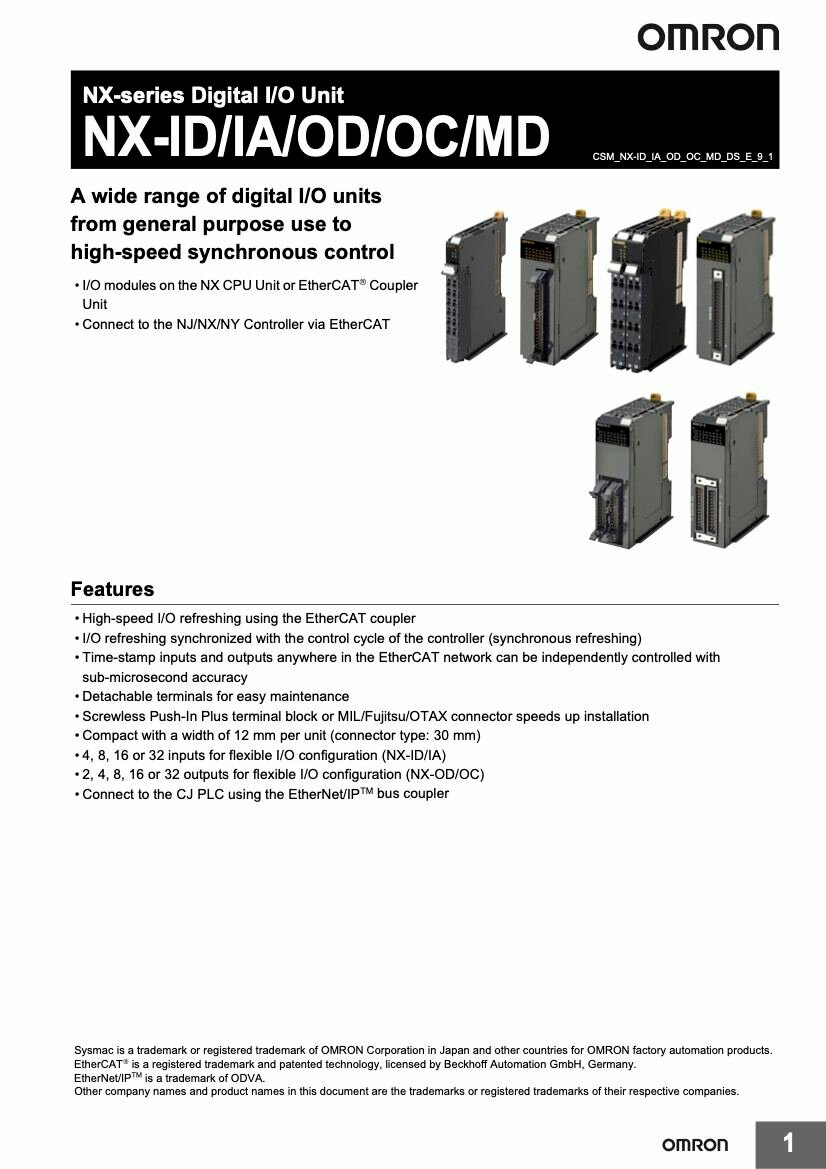 NX-ID4442 модуль ввода-вывода серии NX OMRON — фото 1