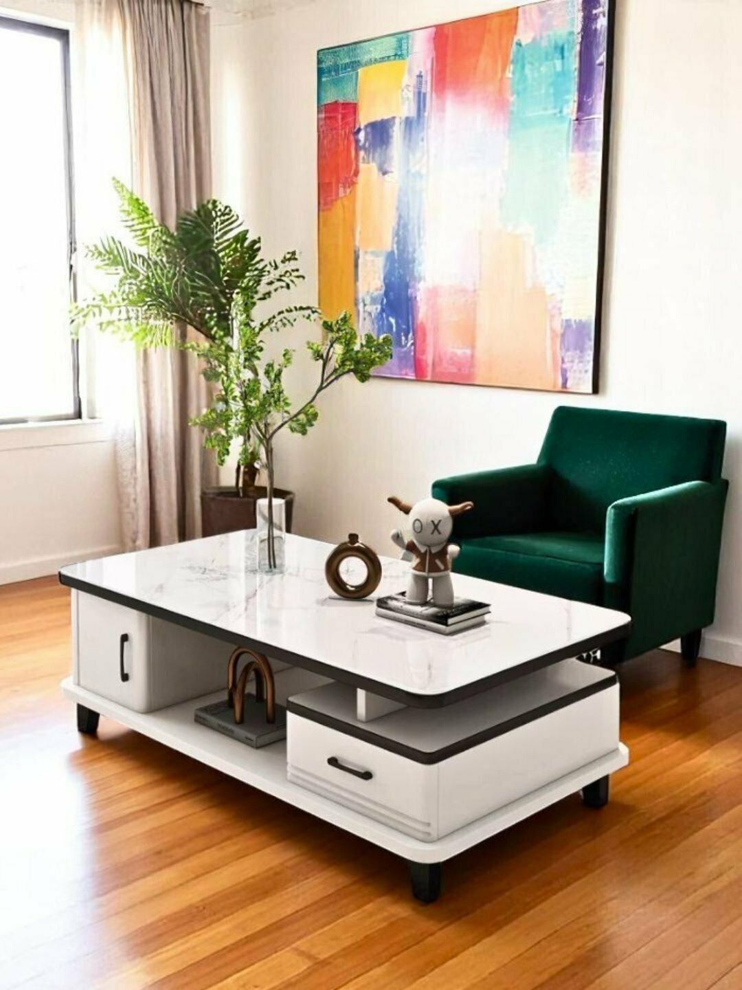 Комнатный журнальный стол, кофейный, складной, минималистичный, обеденный журнальный столик