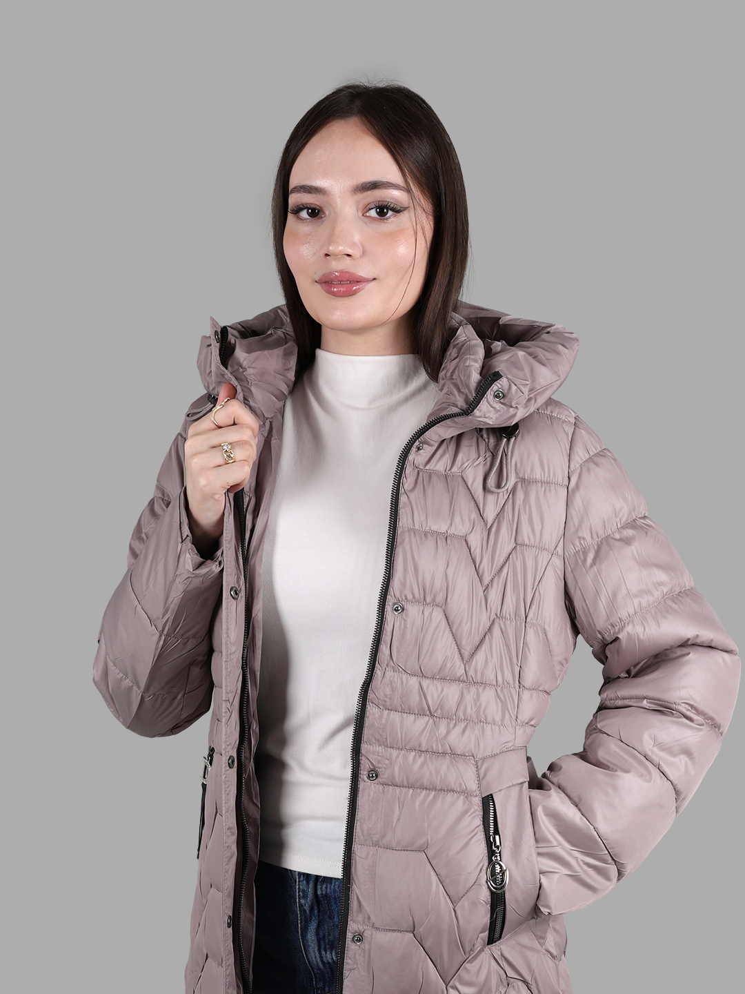 Куртка , размер 48, пыльно-розовый — фото 1