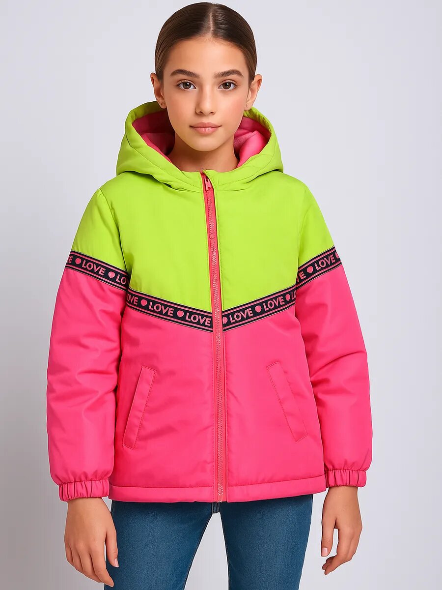 Куртка Kari Kids размер 4-5 розовый зеленый