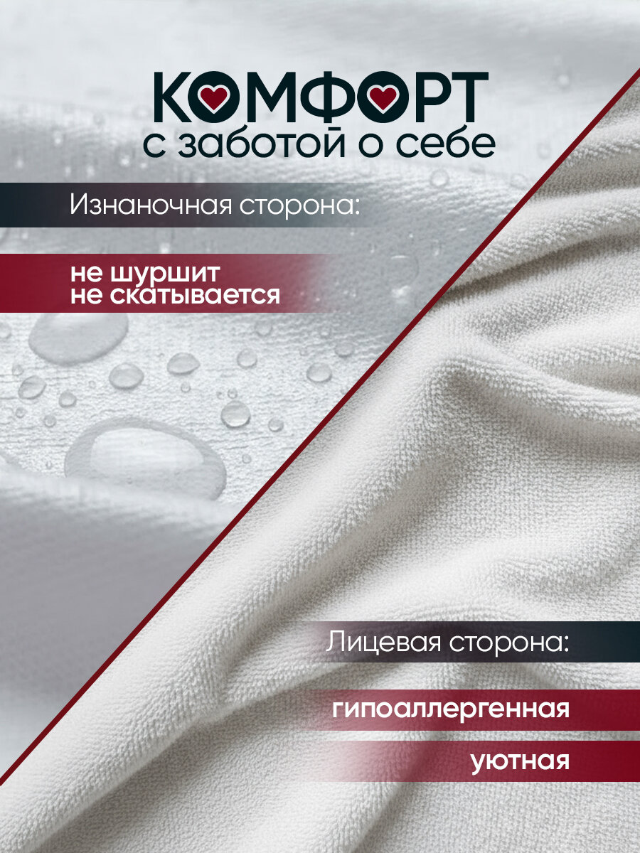Наматрасник 180х200 см Galtex водонепроницаемый с бортом сеткой 28 см. — фото 1