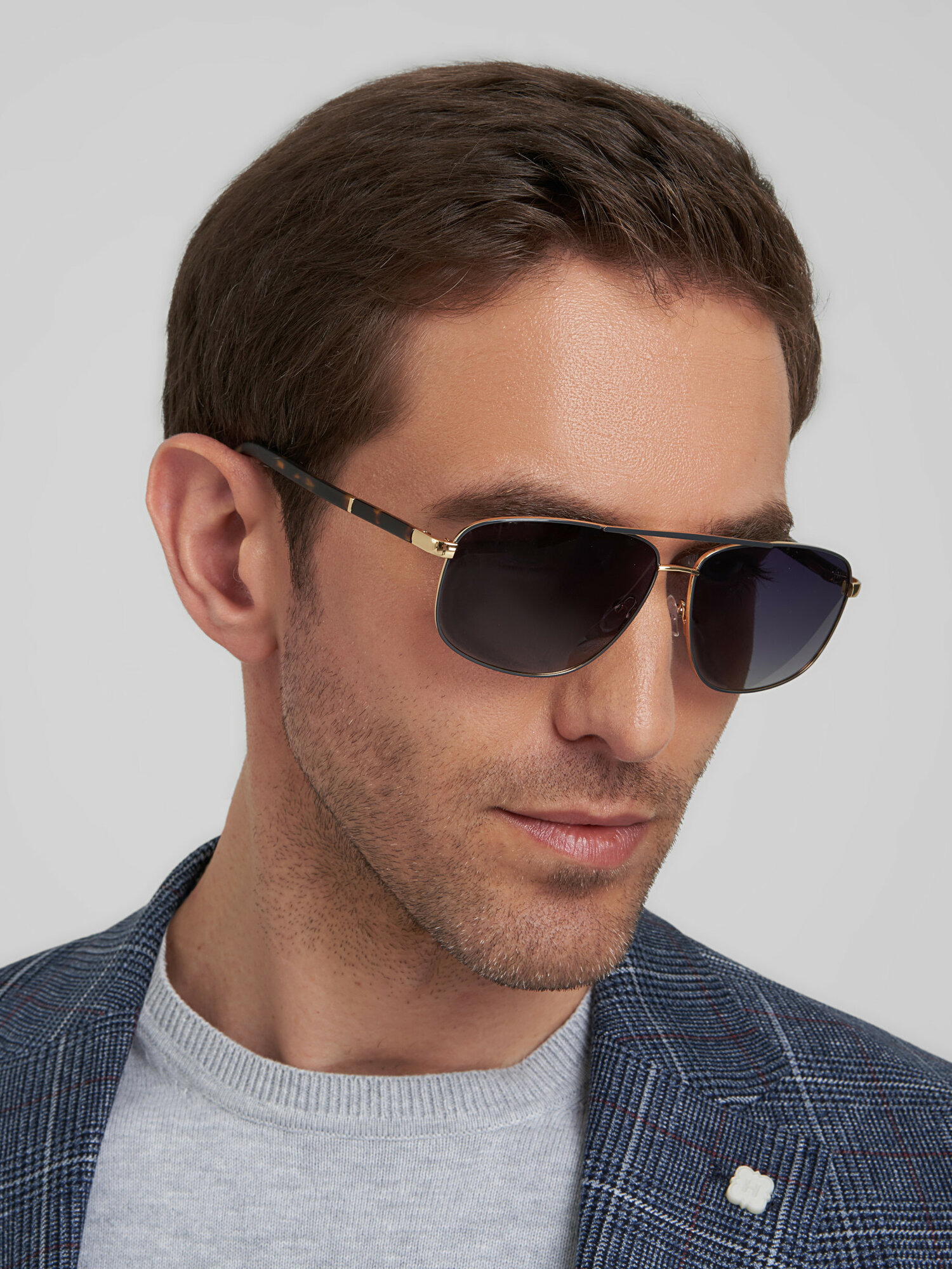 Солнцезащитные очки HENDERSON, серебряный, коричневый — фото 1