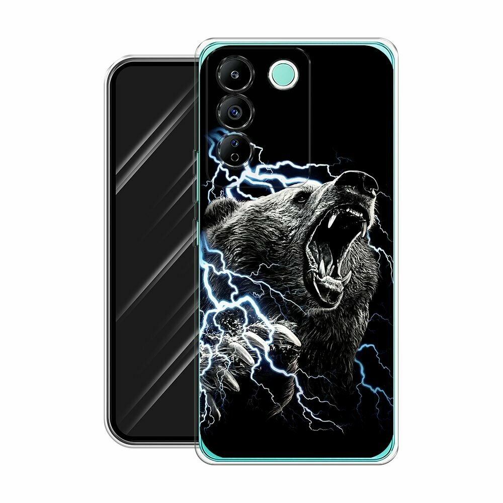 Чехол на Vivo T2 4G / Виво Т2 4G с принтом "Гроза и медведь" — фото 1