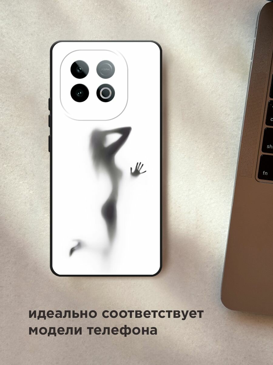 Черный матовый чехол на Vivo IQOO Neo 10 / Виво IQOO Нео 10 с принтом "Стекло в душе" — фото 1