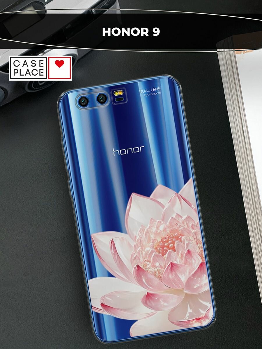 Чехол на Honor 9 / Хонор 9 с принтом "Стеклянный лотос"