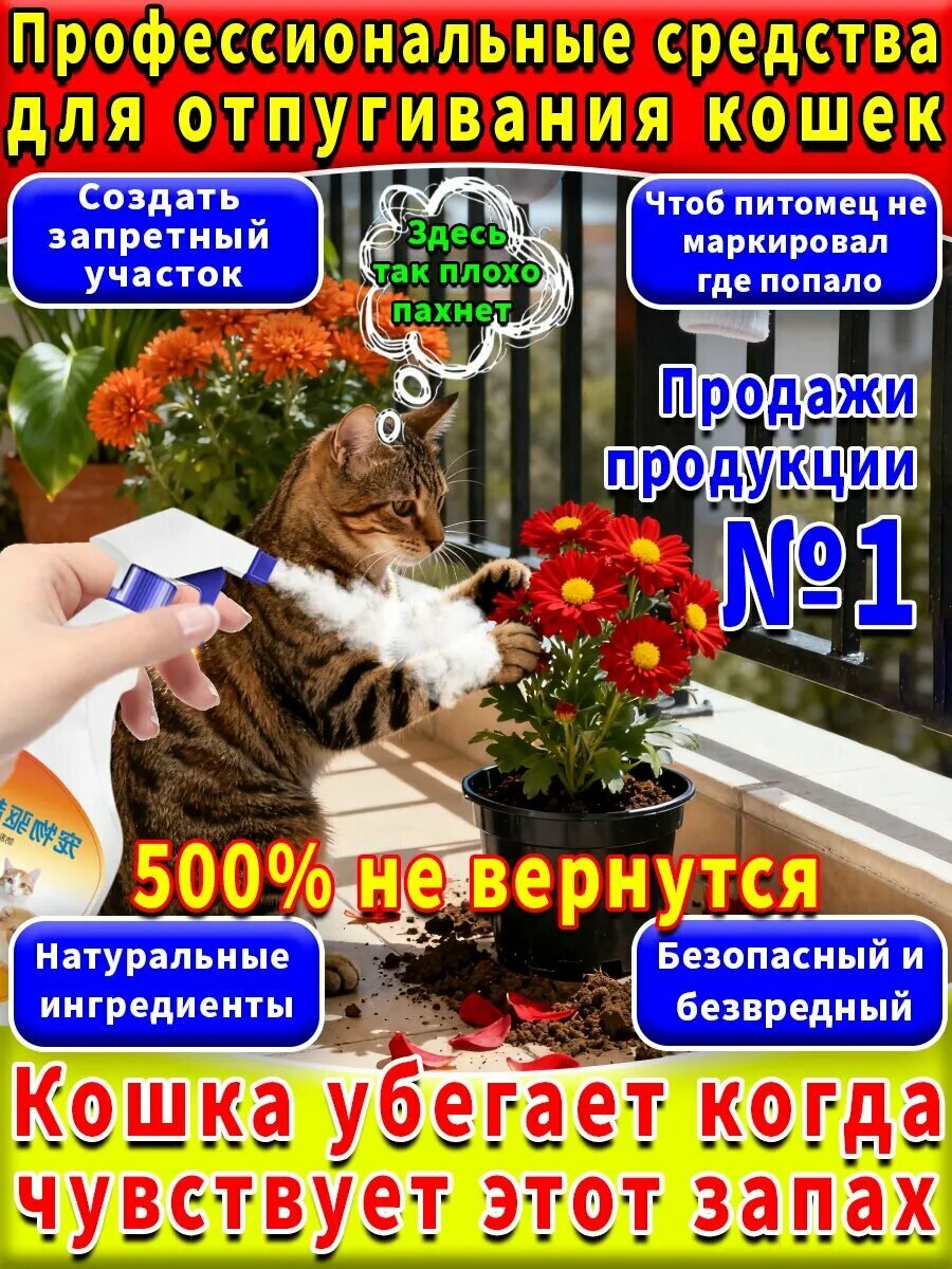 Спрей антигадин отпугиватель для кошек и собак от меток