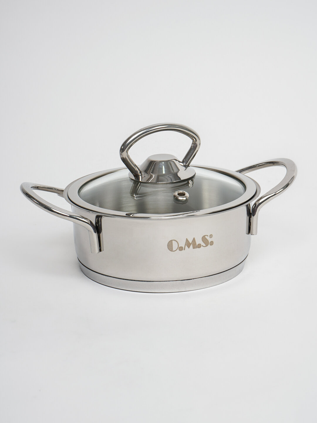 Кастрюля из нержавеющей стали со стеклянной крышкой O.M.S 2008 0.5 litr