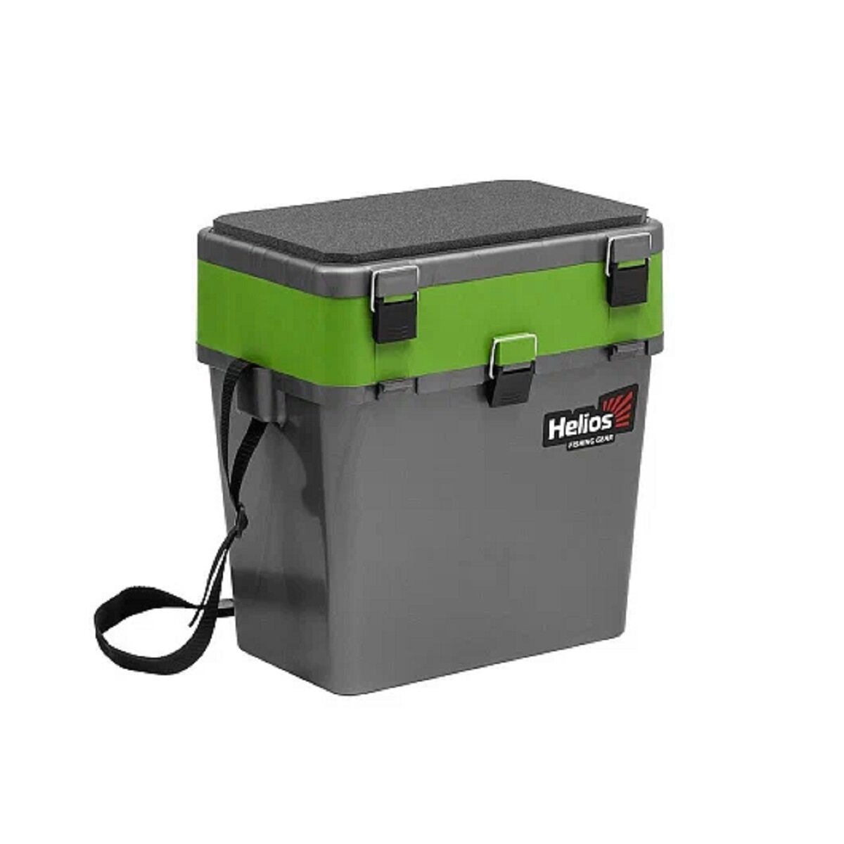 Ящик рыболовный зимний HELIOS, 19 л, серый/салатовый, арт. HS-IB-19-GG