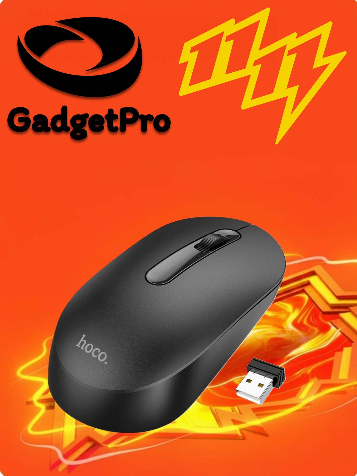 Беспроводная мышь Hoco GM14, 2.4G, 1200 DPI, 3D кнопки, оптический сенсор MX8650, черная, компактная