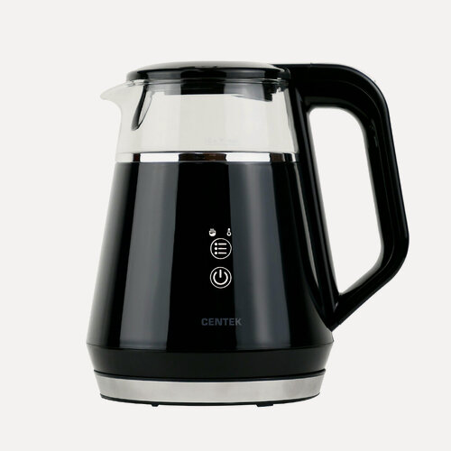 Изображение товара Чайник Centek CT-0019 стекло 1л, 1100Вт, LED подсветка, цифров дисплей, защита от вкл б/воды, фильтр