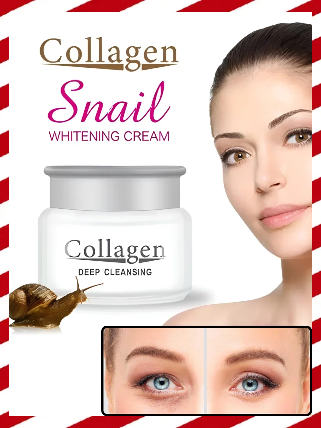 Крем для лица Collagen отбеливающий с экстрактом улитки и коллагеном, питание и уход, 80 г