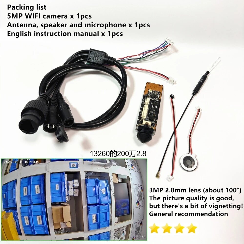 5-мегапиксельная мини-камера Pcb DIY FPV Wi-Fi внутренняя аудиосистема обнаружения человека домашняя 3-мегапиксельная IP-камера видеонаблюдения 2 МП 6X Zoom Ctrlasy APP