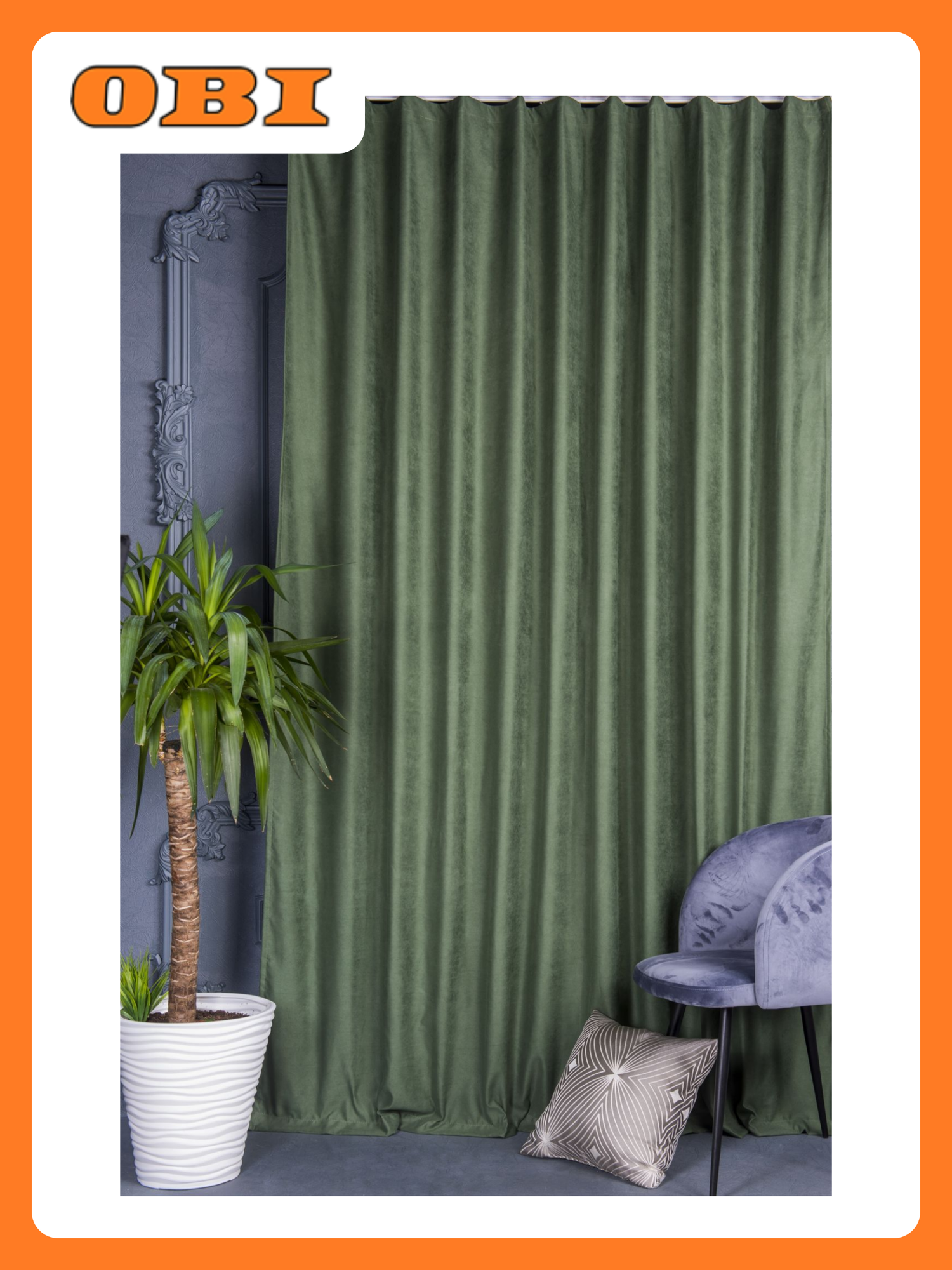 Штора портьерная Miamoza  зеленый  качественная  долговечная  легко ухаживать