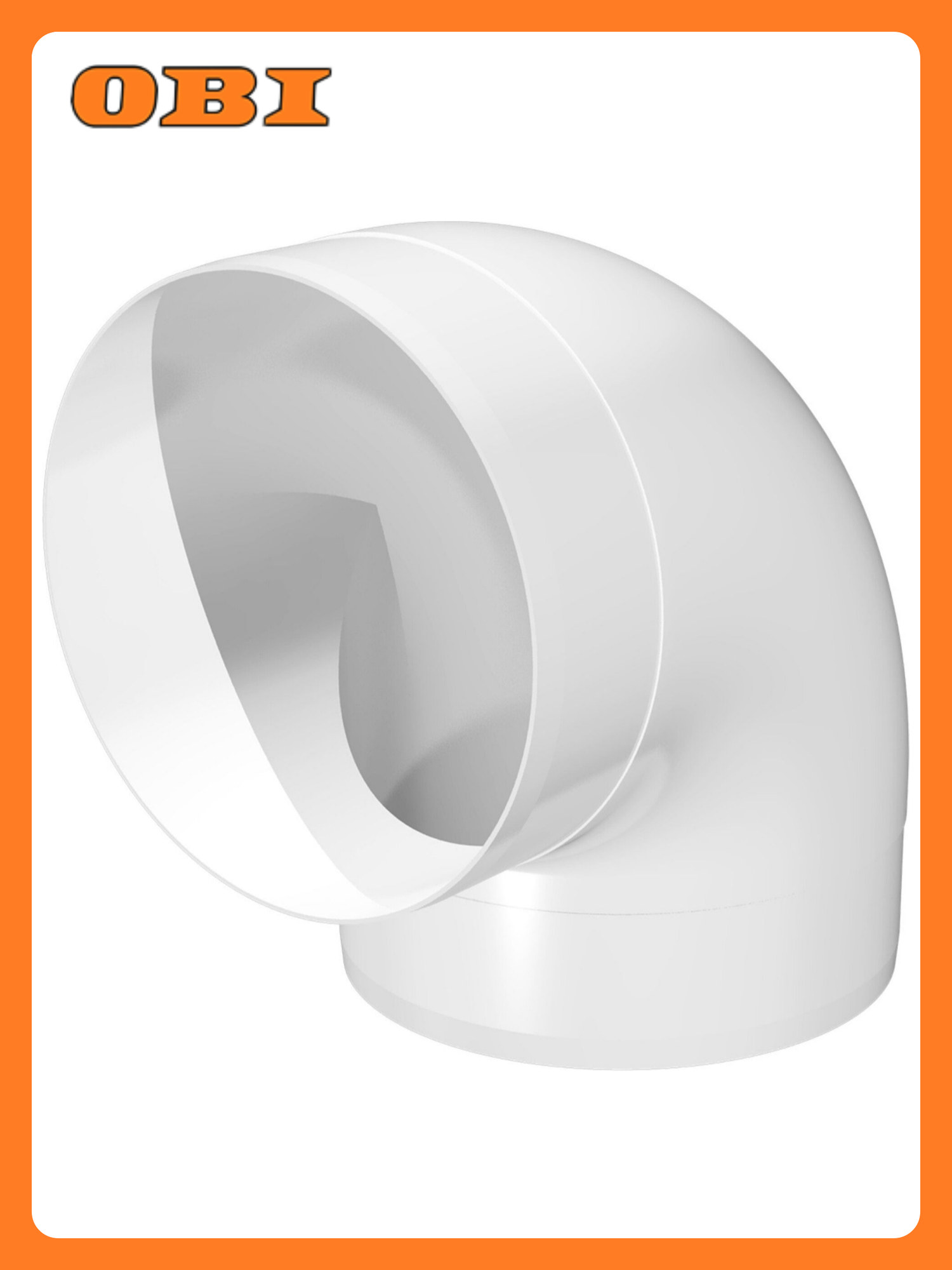 Колено воздуховода ERA 10ККП полистирол круглое 90° d100мм белое