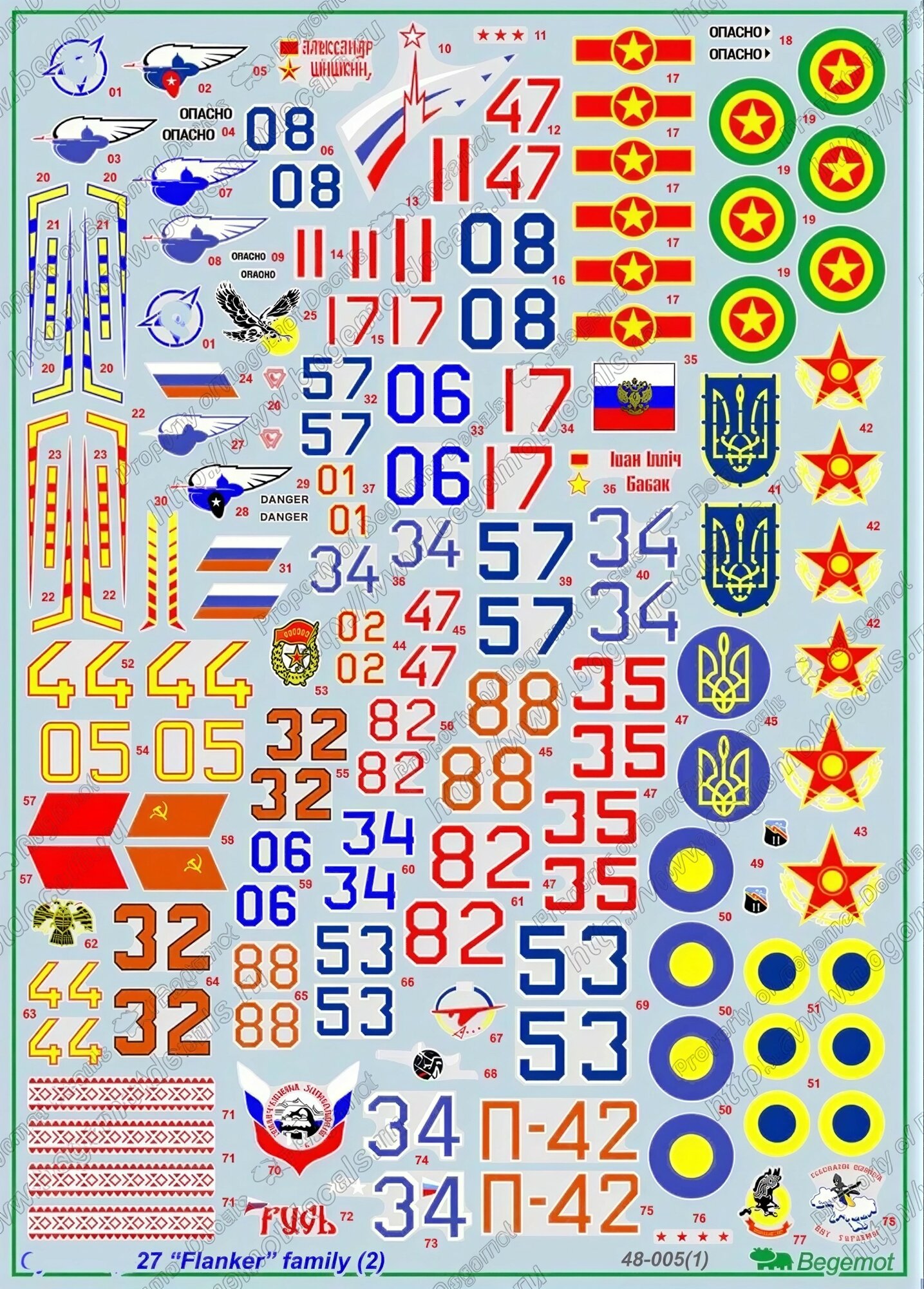 Декаль C_ухо_й С_у-27 часть 2. Масштаб 1:48 — фото 1