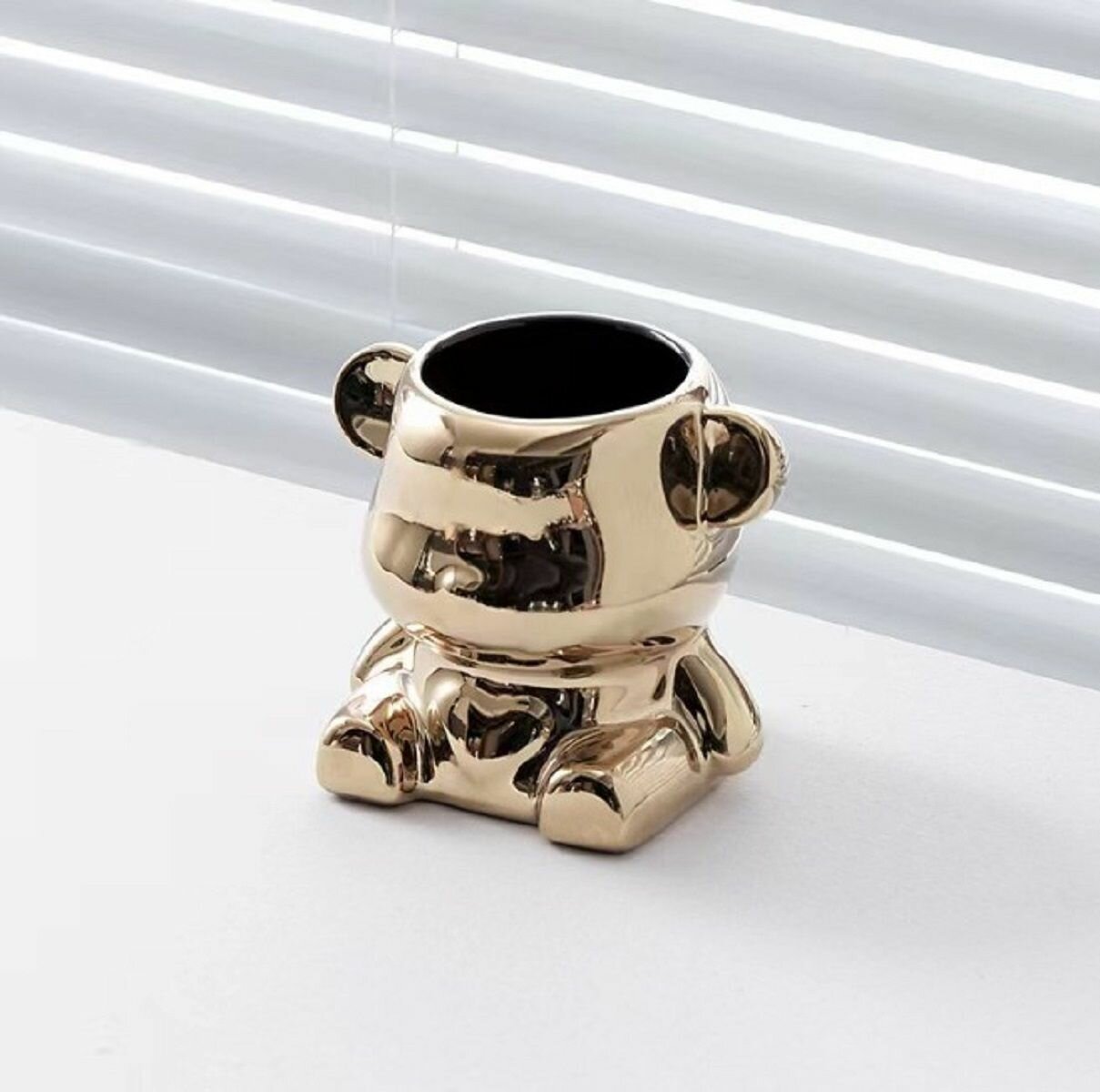 Подставка керамический мишка для вилок и ложек — фото 1