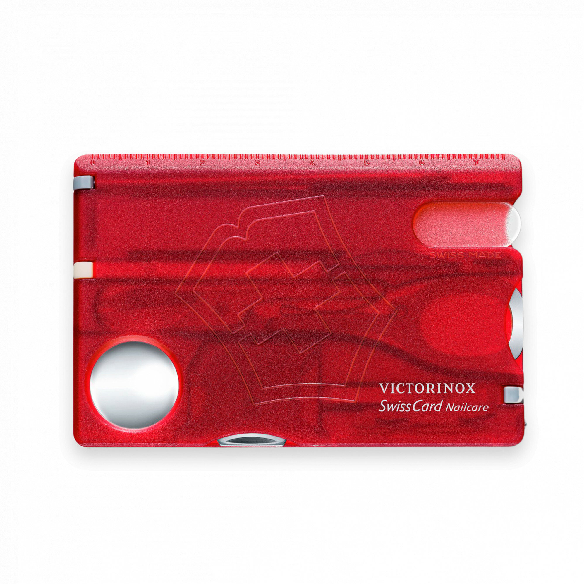 Карта швейцарская VICTORINOX "SwissCard Nailcare", многофункциональная, нержавеющая сталь