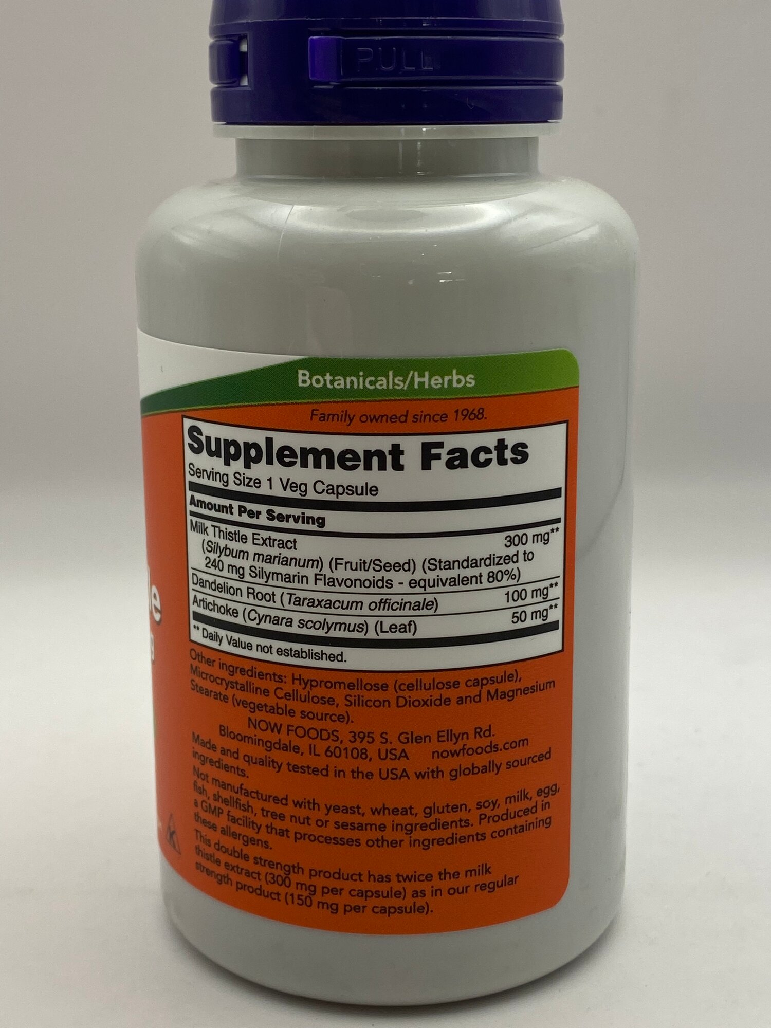 Расторопша NOW Foods Milk thistle silymarin, 100 капсул, 300 мг — фото 1