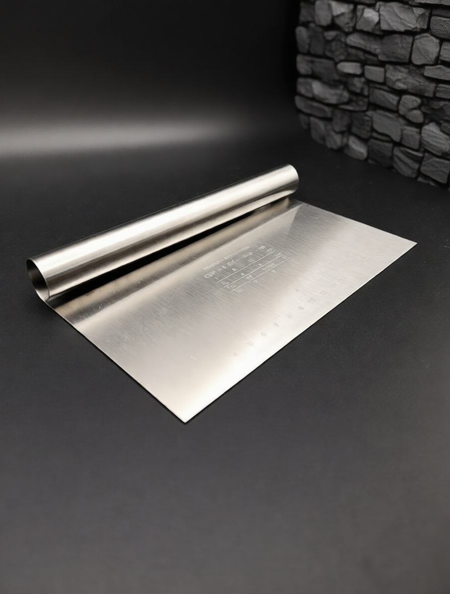 Шпатель-скребок кондитерский металлический с разметкой 20 СМ