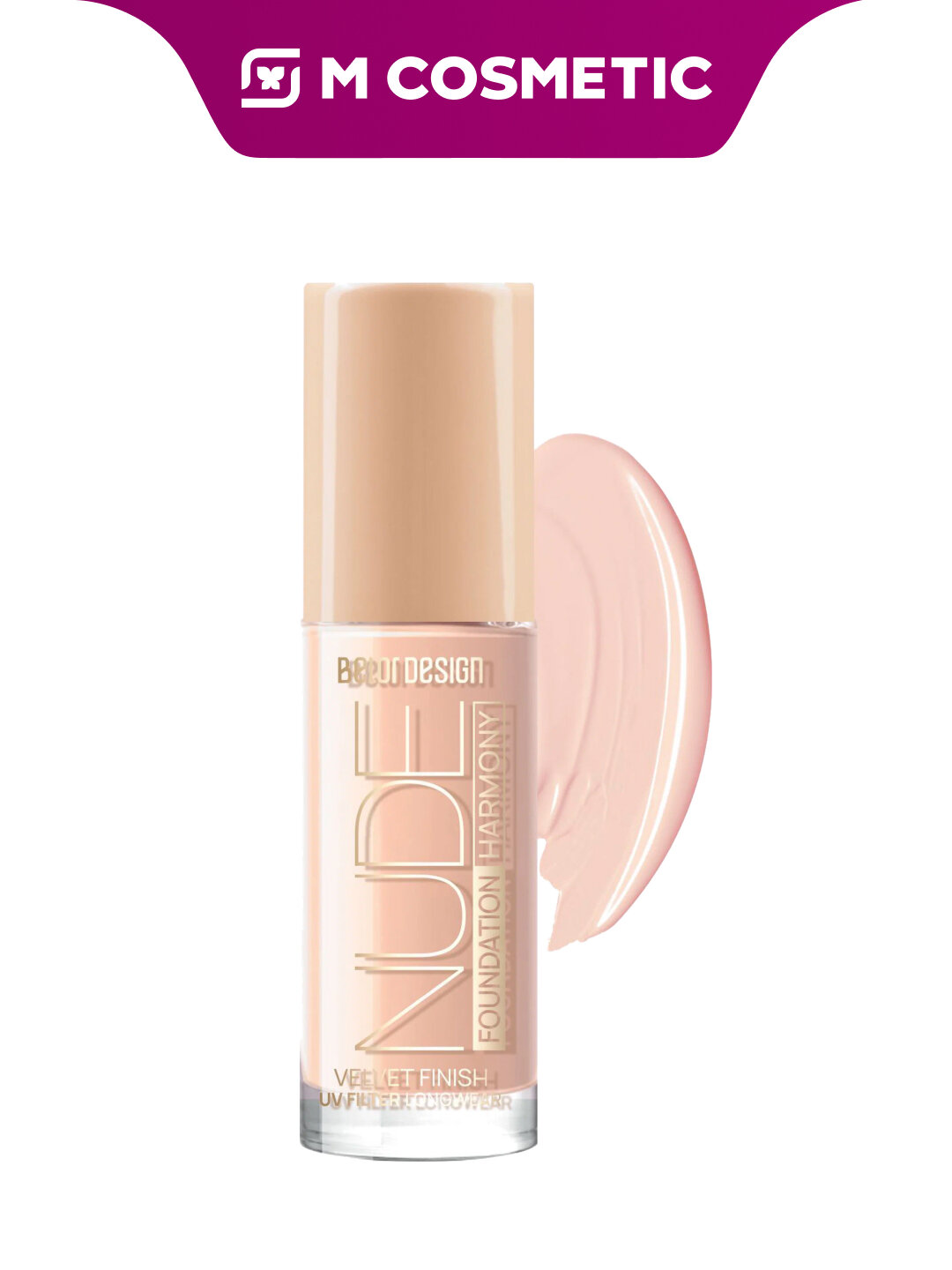 Тональный крем BelorDesign Nude Harmony Т202, бежевый, увлажняющий, тон 202