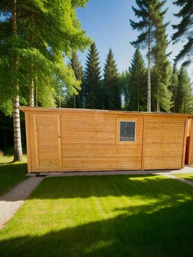 Изображение товара Бытовка утеплённая 6×2,3 м | Вагонка + Оргалит, Электрика