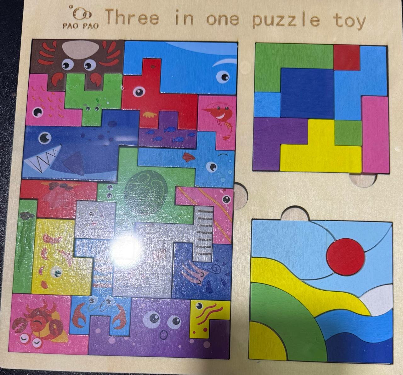 Настольная игра Geometric figures, 130 деталей, акрил, бумага, дерево — фото 1