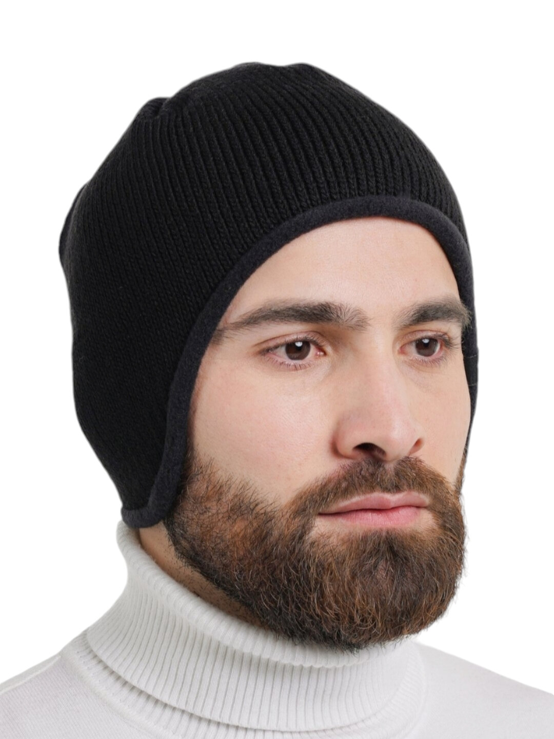 Шапка-бини Шапка мужская, с ушами, на флисе, внутри утеплённый для мальчиков и мужчин