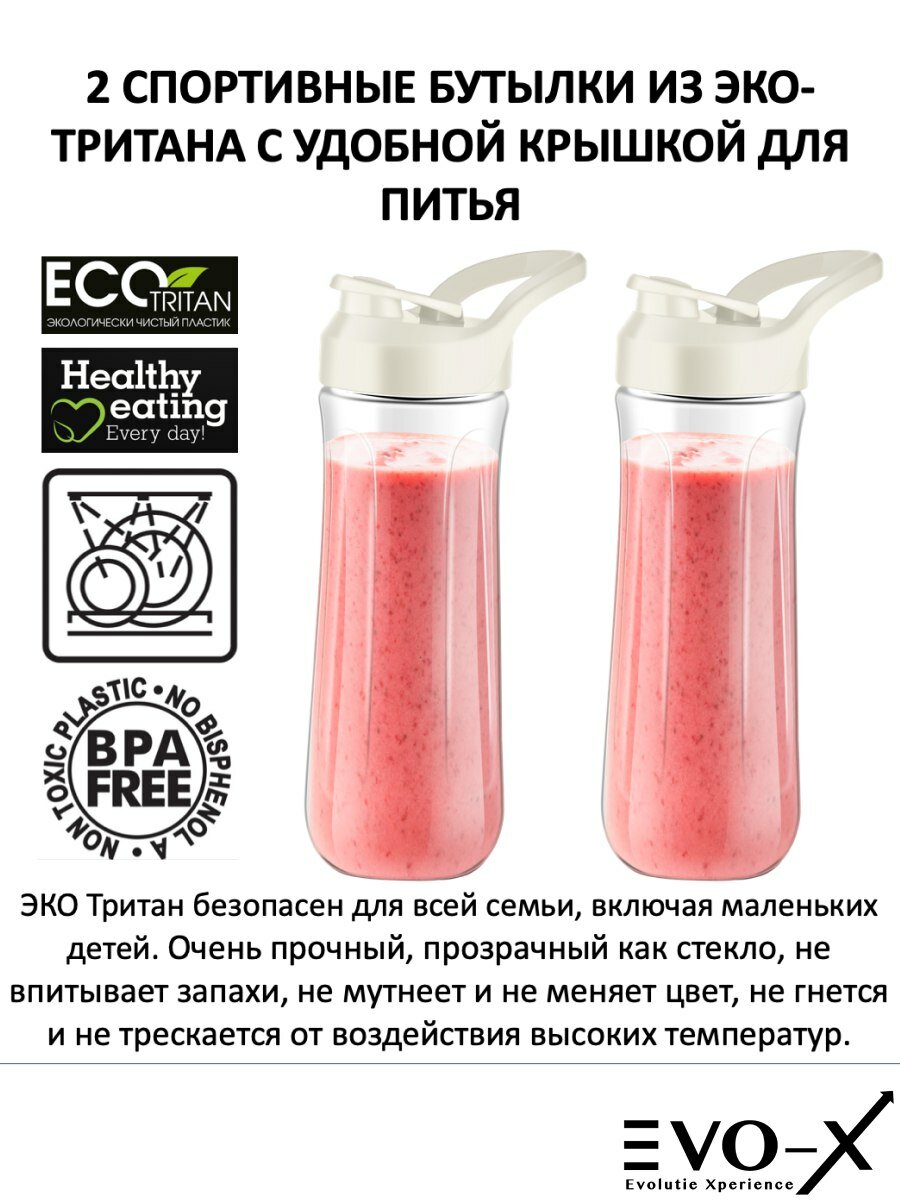 Портативный стационарный блендер для смузи и коктейлей "Evo-x" — фото 1