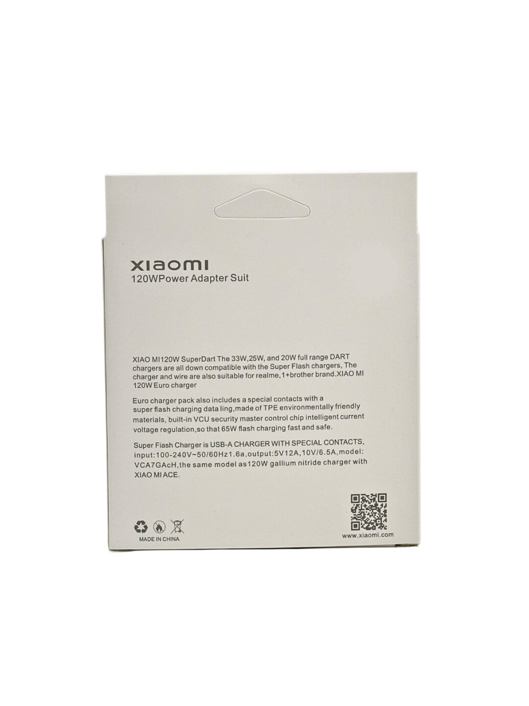 Зарядное устройство сетевое , кабель Type-С, с быстрой зарядкой, 120 Вт — фото 1