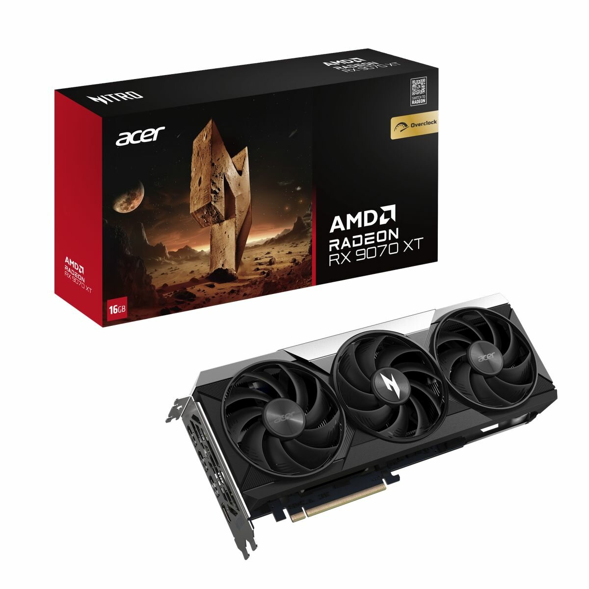 Видеокарта Acer Nitro AMD Radeon RX9070 XT OC, 16 ГБ, GDDR6 (DP. Z4DWW. P01)
